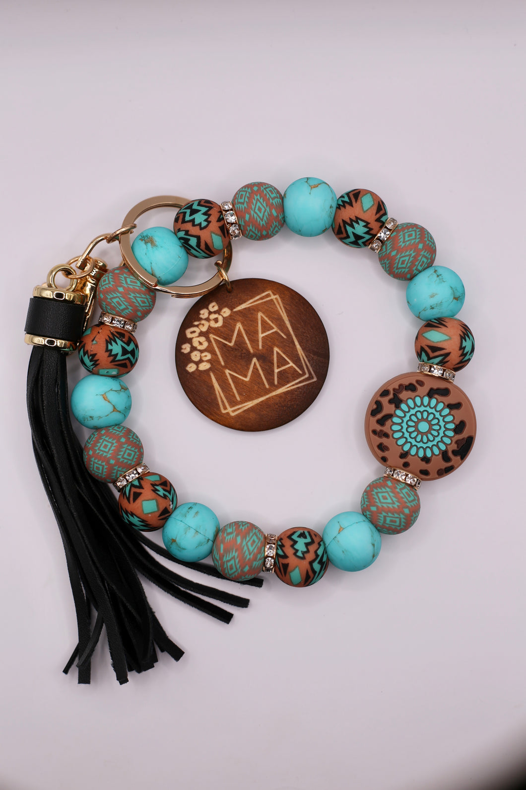 Turquoise Aztec Wristlet